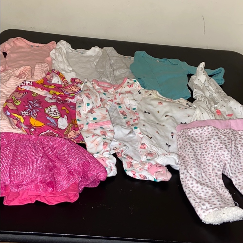 11 Piece Bundle Of Cute Baby Girl Infant Clothes